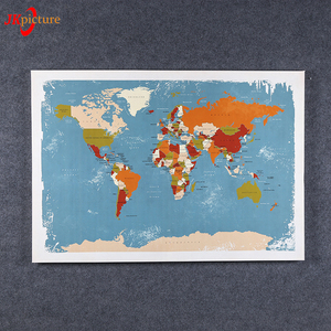 Color de la impresión Digital <span class=keywords><strong>mundo</strong></span> mapa <span class=keywords><strong>del</strong></span> <span class=keywords><strong>mundo</strong></span> de la lona arte de la pared de la lona, pintura - Product Image 4