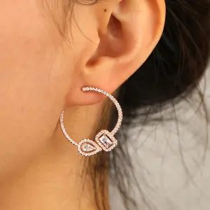 2023 wedding engagement cubic zirconia geometric diamond earring