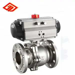2" pneumatic stainless steel 2-way 3-way threaded flanged ball valve