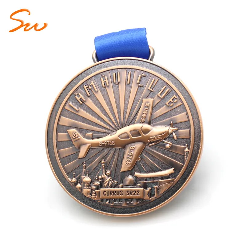 Medaglia ricordo Personalizzata Gold Award Da Corsa Sport Marathon Medaglia