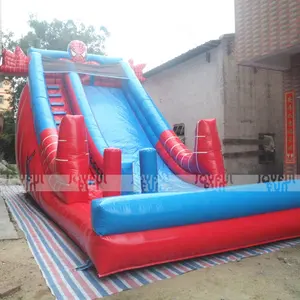 Thương Mại Sử Dụng Spider Man 8 M Dài Inflatable Trượt Trượt Dép Cho Trẻ Em Chơi