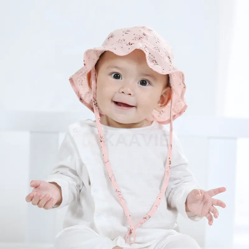 Großhandel Lager Sommer Sonnenschutz Blumen Baby Kinder Eimer Hüte