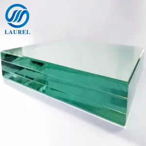 Прозрачное двойное закаленное ламинированное стекло 5 мм + 1.52PVB + 5 мм для коммерческих дверей/перегородки/забора/стеклянных лестниц