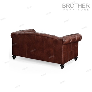 <span class=keywords><strong>2</strong></span> places <span class=keywords><strong>chesterfield</strong></span> en cuir véritable antiquités meubles ensembles salon canapé ensemble - Product Image 3