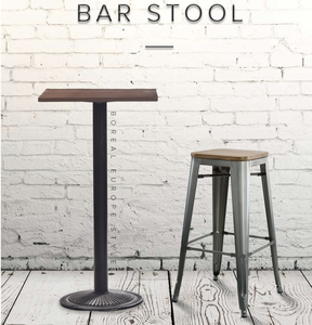 L'amérique Industrielle En Bois Siège de Café En Métal Haute <span class=keywords><strong>Tabouret</strong></span> de Bar Empilable - Product Image 2