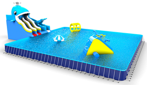 Niños adultos de verano inflable desmontable tobogán de agua <span class=keywords><strong>rectangular</strong></span> de metal piscina - Product Image 4