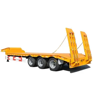 China CIMC Three-axle 50Ton Lowbed Semi-trailer for sale