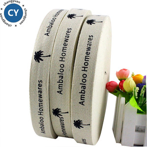 En gros personnalisé coton <span class=keywords><strong>ruban</strong></span> avec logo 2.5 cm 1 pouce off blanc chevrons sergé imprimé coton <span class=keywords><strong>ruban</strong></span> - Product Image 2