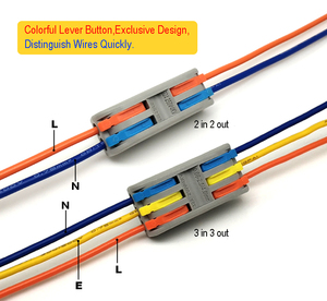 Connecteur d'éclairage LED à branchement par compression avec 3 bornes en cuivre nickelé, boîtier PA66/PC, courant nominal 32A - Product Image 4