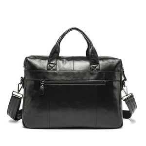 personalizado Instock de cuero Durable maletín carpeta mensajero Laptop bolsa para hombre 15 pulgadas genuino negro 9005 - Product Image 2