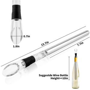 Bâton de refroidissement rapide sans glace pour bouteille de vin, meilleure vente <span class=keywords><strong>Amazon</strong></span> 2019 3-en-1 en acier inoxydable, avec aérateur et verseur - Product Image 3