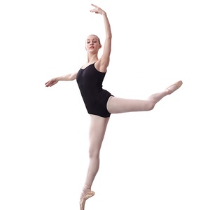 Justaucorps de ballet noir à manches courtes pour femmes et filles, avec coupe ajustée au bas du dos, style camisole, idéal pour la <span class=keywords><strong>gymnastique</strong></span> et la danse. - Product Image 3
