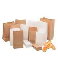 Bolsa de papel kraft para alimentos sin asa, color marrón liso