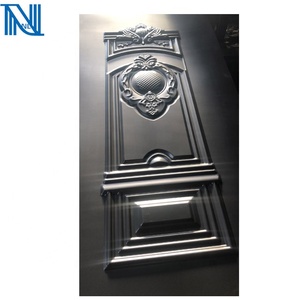Puerta de acero de la piel de suministro de fábrica moldeada estampado de acero laminado en frío galvanizado de metal de hoja de la puerta - Product Image 3
