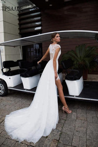 Abito <span class=keywords><strong>da</strong></span> <span class=keywords><strong>Sposa</strong></span> su Misura con Applicazioni in Pizzo Avorio, Gonna Staccabile e Cintura, Vestito <span class=keywords><strong>da</strong></span> <span class=keywords><strong>Sposa</strong></span> Ultima Moda 2025 - Product Image 2