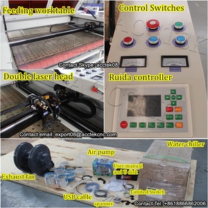 Auto-alimentazione piano di lavoro 80 w CO2 Tessuto <span class=keywords><strong>Taglio</strong></span> <span class=keywords><strong>Laser</strong></span> Macchina di <span class=keywords><strong>Taglio</strong></span> <span class=keywords><strong>Laser</strong></span> Tessile AKJ1610-2 prezzo - Product Image 4