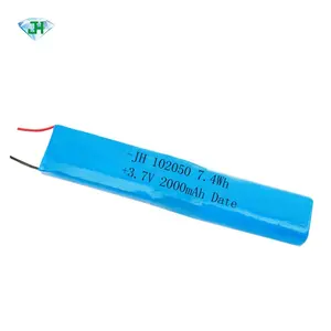 工厂批发锂离子电池3.7v 102050-2P电池3.7V 2000mah led灯