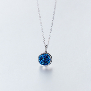 Las mujeres de moda de joyería de piedra azul colgante collares de plata esterlina - Product Image 2