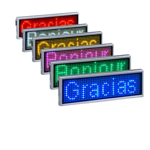 Badge unique de nom avec application pour téléphone portable, étiquette de carte professionnelle, défilement lumineuse LED