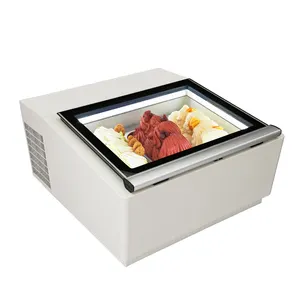 Masaüstü dondurma vitrin dondurulmuş Mini masaüstü buzdolabı kahve mağaza vitrini soğutma + ekipman