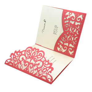 Invitaciones quinceanera RSVP invitación Tarjeta de corte láser tarjetas de boda invitación bolsillo - Product Image 3