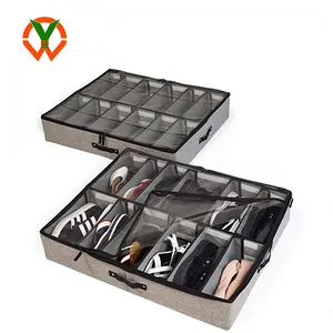 Custom Breathable Underbed Adjustable Dividers Shoe Storage Bag Organizer
