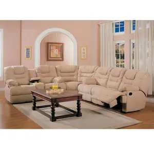 Frank Furniture Modern Concept Hot Popular Living Room Air Leather Sectional Sofa Recliner Sofa