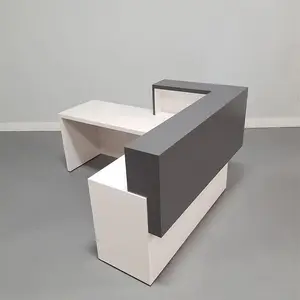 Mostrador de recepción de Hotel con forma de L, Mostrador de cajero, moderno, blanco - Product Image 1