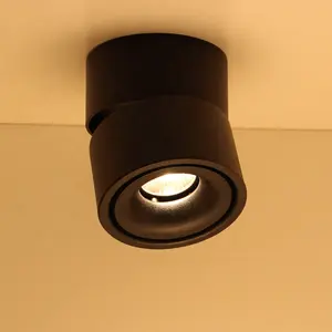 Cilindro de alumínio 360d giratório 12w led luminária de teto