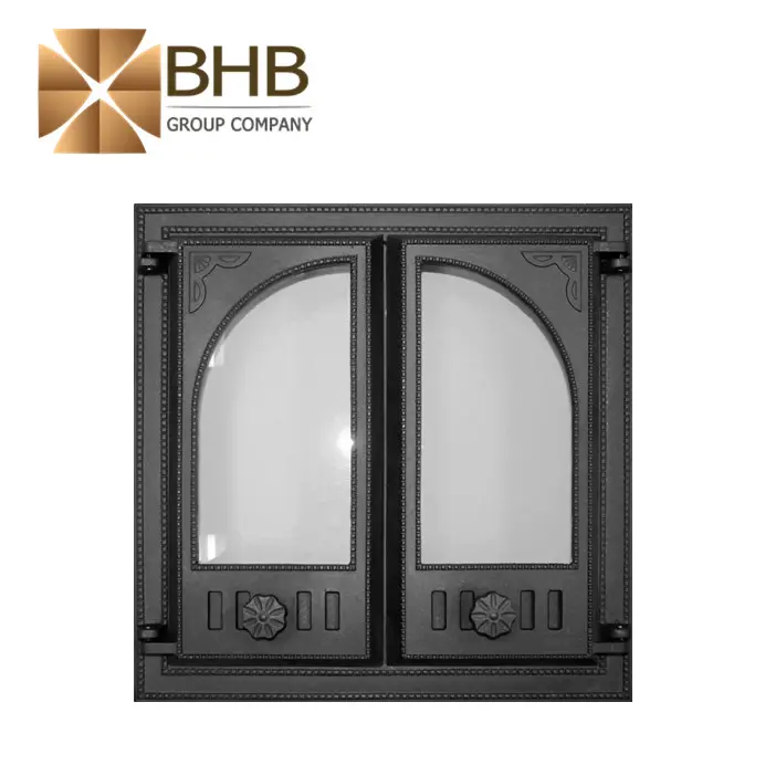 K501 cast iron stove door with two glass