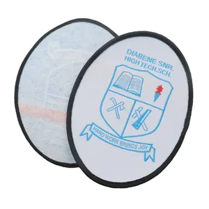 Emblema bordado para bolsa, bordado para calças de brim, uniforme escolar, fabricante de emblemas