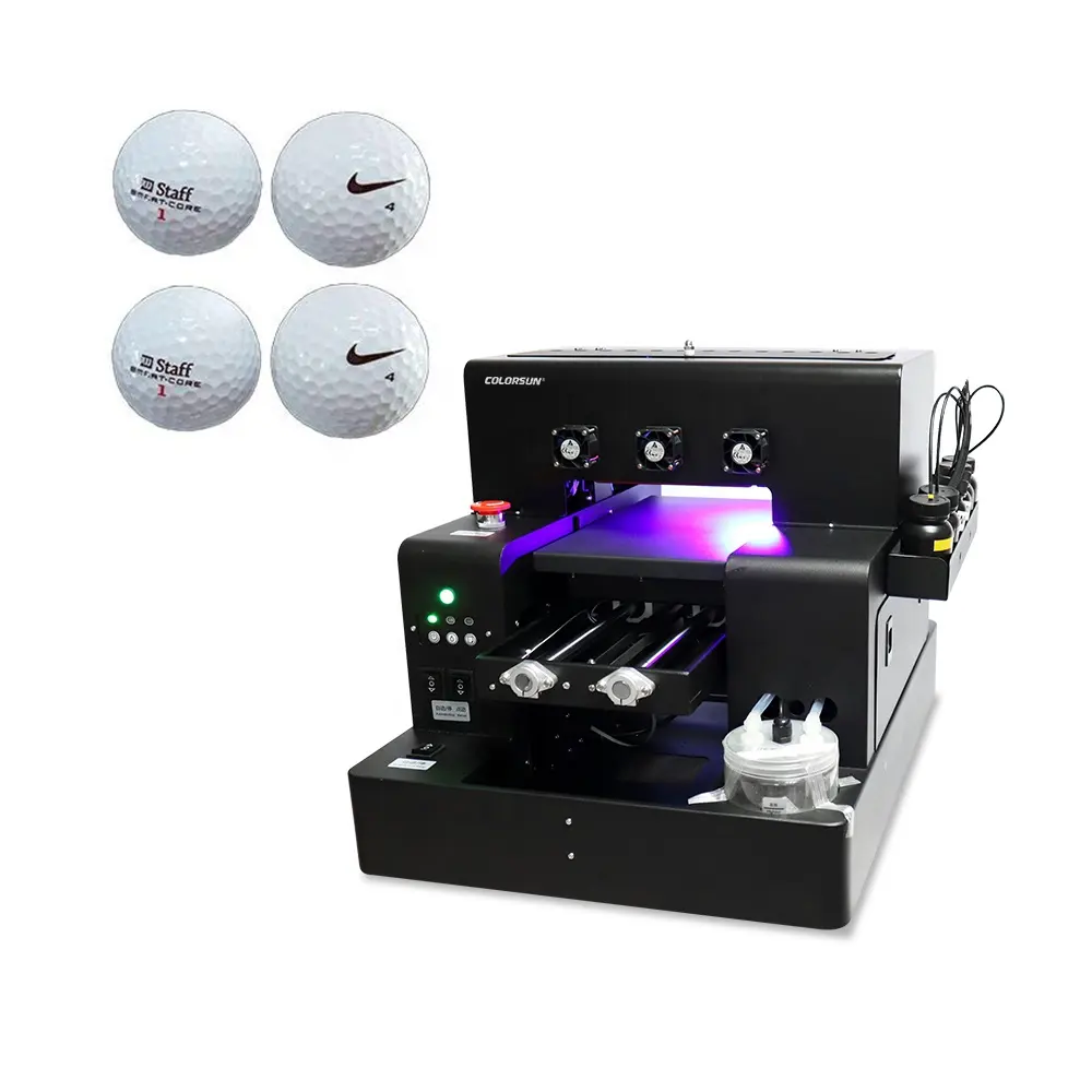 COLORSUN A4 طابعة مسطحة UV كرة جولف جراب هاتف الطباعة لإبسون L805 رئيس A1630 A4 طابعة الأشعة فوق البنفسجية