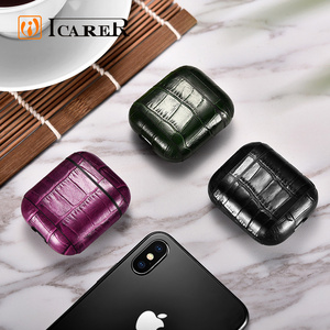 OEM Motif Crocodile En Cuir Véritable Écouteurs Étui De Protection <span class=keywords><strong>Casque</strong></span> Couverture pour Airpod 2 - Product Image 5