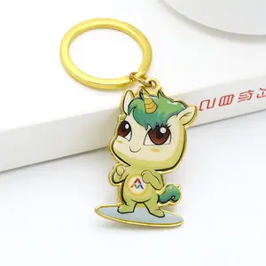 Epoxy Metal Keychain Longzhiyu Custom Epoxy Printing Keychain Cute Unicorn Keyring Metal Enamel Key Chain 17 Years Wholesale Factory Metal Crafts