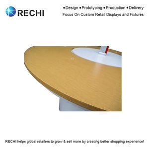 Rechi Custom Rond Centrum Eiland Ervaring Tafel Mobiele Telefoon Hout Toonbank Voor Mobiele Telefoon Winkel Interieur Ontwerp - Product Image 5