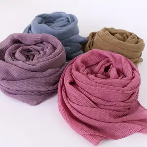 Vrouwen nieuwe stijl polyester sjaal crinkle vrij ademen arabische hoofd hijab sjaal 0419047