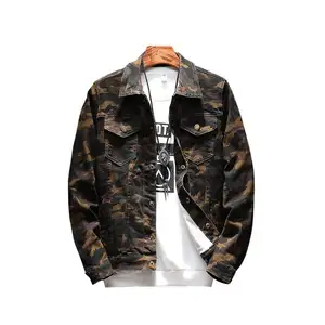 Veste en Jean à motif Camouflage grande taille, blouson en Denim, à la mode 9102