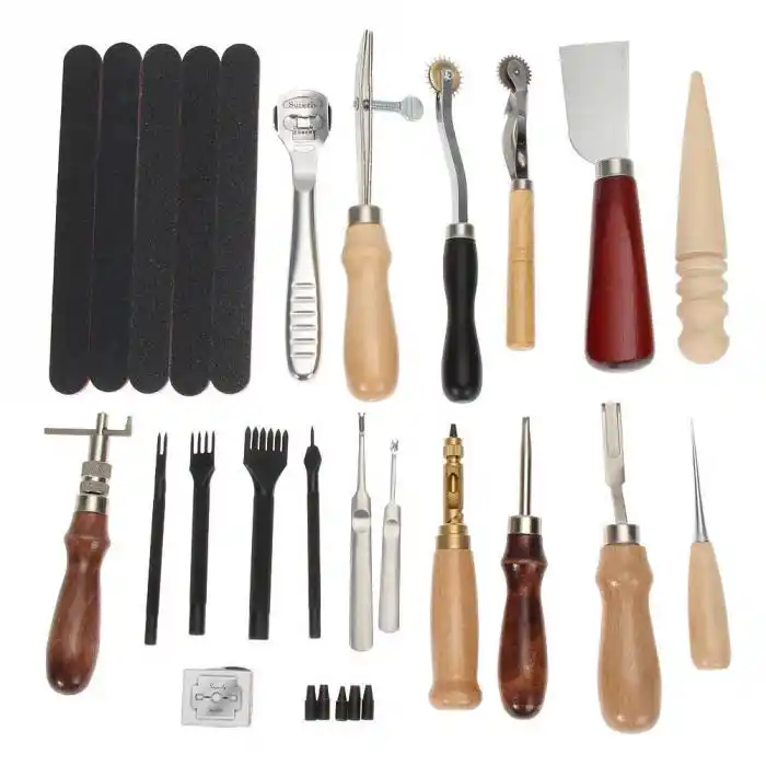 Cheap 18Pcs Leather Sewing Tools Craft DIY Hand Stitching Kit with