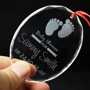 流行水晶婴儿淋浴派对喜欢玻璃婴儿足迹为出生的纪念品 - Product Image 4