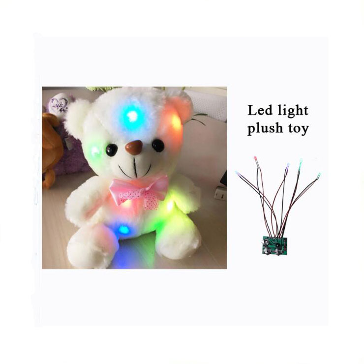 Интересные пользовательские загорается плюшевый мишка мягкая игрушка с красочным светодиодным освещением и музыкой