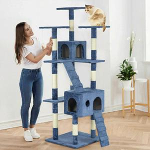 Rascador de árbol para gatos, <span class=keywords><strong>casa</strong></span> de juegos, muebles de condominio, poste de <span class=keywords><strong>cama</strong></span> para mascotas, 73" - Product Image 4