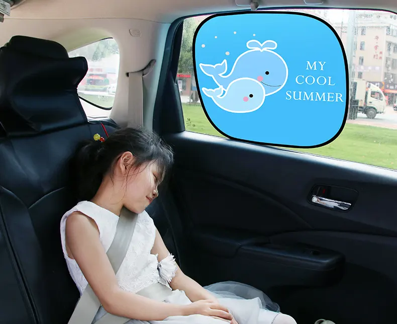 Car Window Shade - (2 Pack) - 44x37 cm Cling Sunshade for Car Windows - Sun, Glare and UV Rays Protection for Your Child - Baby