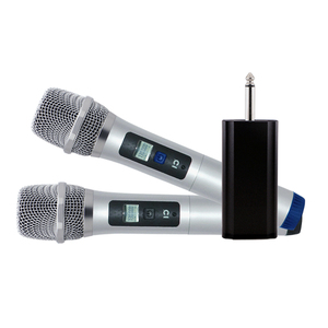 Profesional de alta calidad Microfone Dual UHF MICRÓFONO INALÁMBRICO barato micrófono para <span class=keywords><strong>cantar</strong></span> <span class=keywords><strong>Karaoke</strong></span> - Product Image 3
