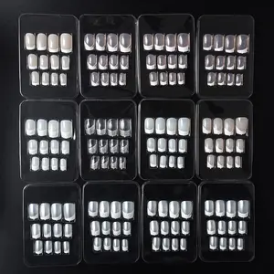 12 stks/set Franse Stijl Acryl Kunstmatige Nail Art Salons Thuis DIY Clear Acryl Nail Tips