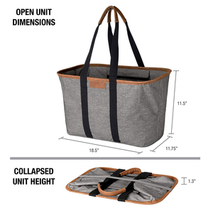 Sac de courses pliable réutilisable avec logo personnalisé, en polyester imperméable, pour les courses et les pique-niques - Product Image 2