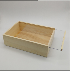 Ucuz ahşap hediye kutusu şeffaf şeffaf kapaklı - Product Image 3