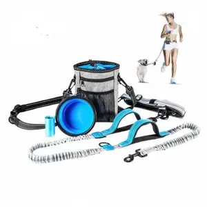 Wholesale Custom Nylon Pet Treat Training Pouch Dog Walking Bag With Collapsible Bowl