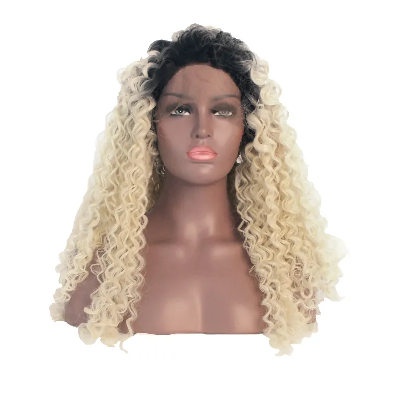 de cortes de cabelo longo cabelo de dois tons de loiro ombre renda sintético frente perucas para as mulheres negras