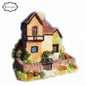 القديمة المنزل 3D ديكورات منزلية مع فناء الراتنج زخرفة حديقة الديكور