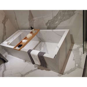 2cm Big Slab Laminam White 36x36 <strong>Thin</strong> Porcelain Wall Tile Porcelain Tile Stairs - Product Image 6